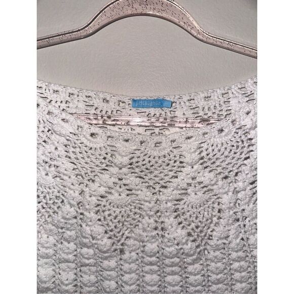 J.McLaughlin White Crochet Long Sleeve Blouse M - Picture 2 of 3